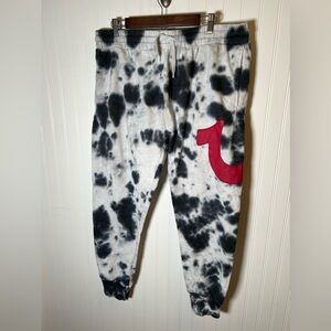 True Religion Loungewear pants women’s size XL Tie dyed grey and white comfort